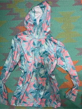 Bass Pro Shops Pink and Teal Floral Hoodie
